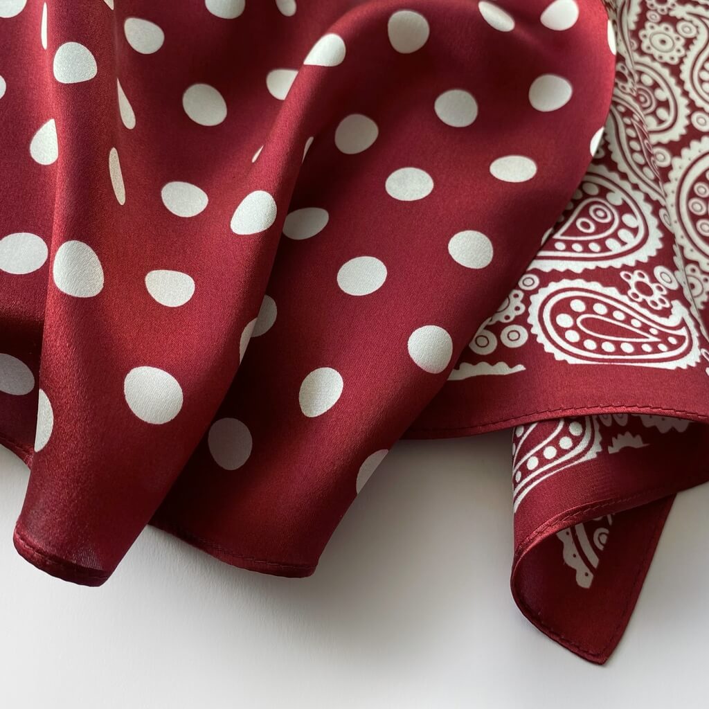 Red Silk Scarf 53x53