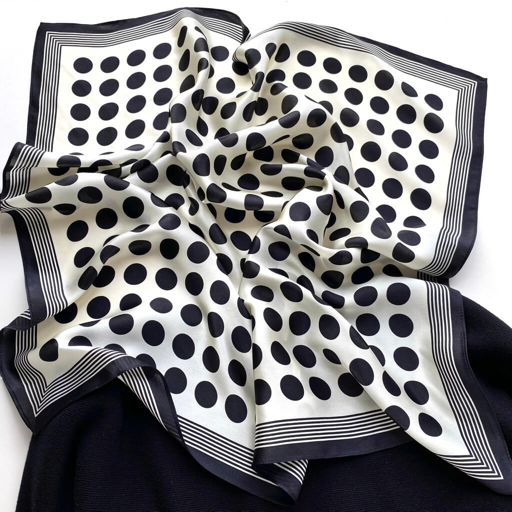 Polka Dots 65x65 Silk Scarf