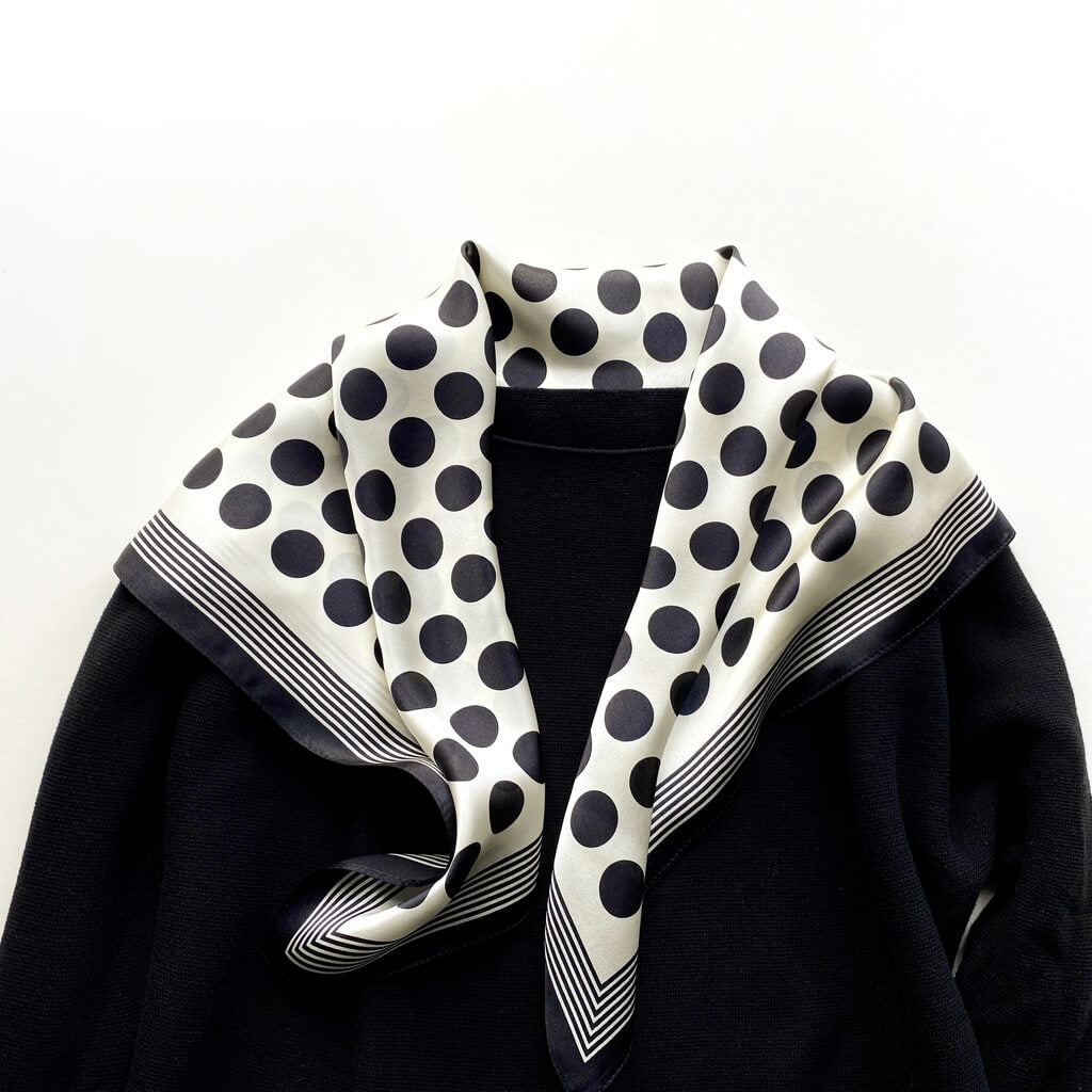 Polka Dots 65x65 Silk Scarf