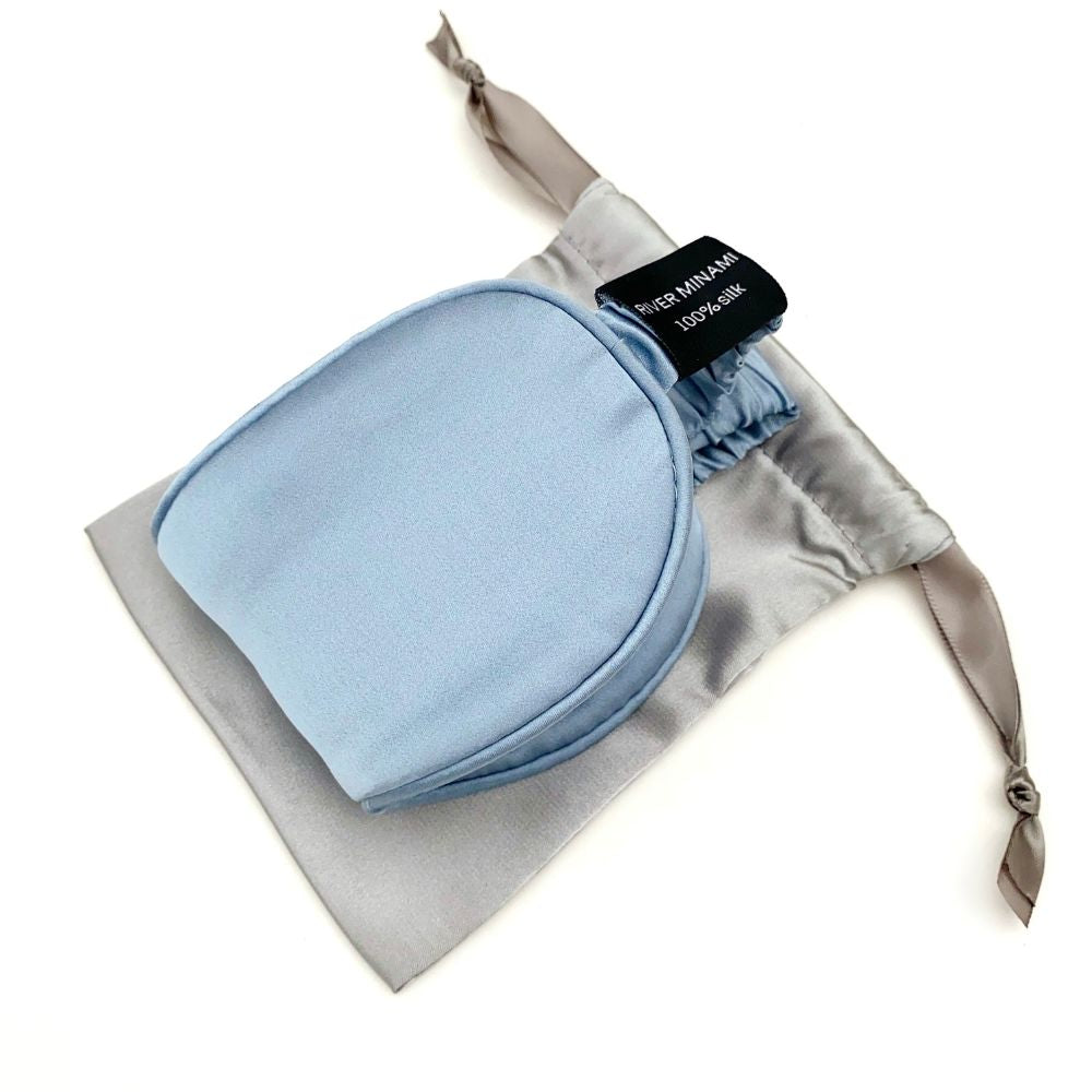 Cloud Soft 19 Momme Mulberry Silk Sleeping Eye Mask - Dusty Blue
