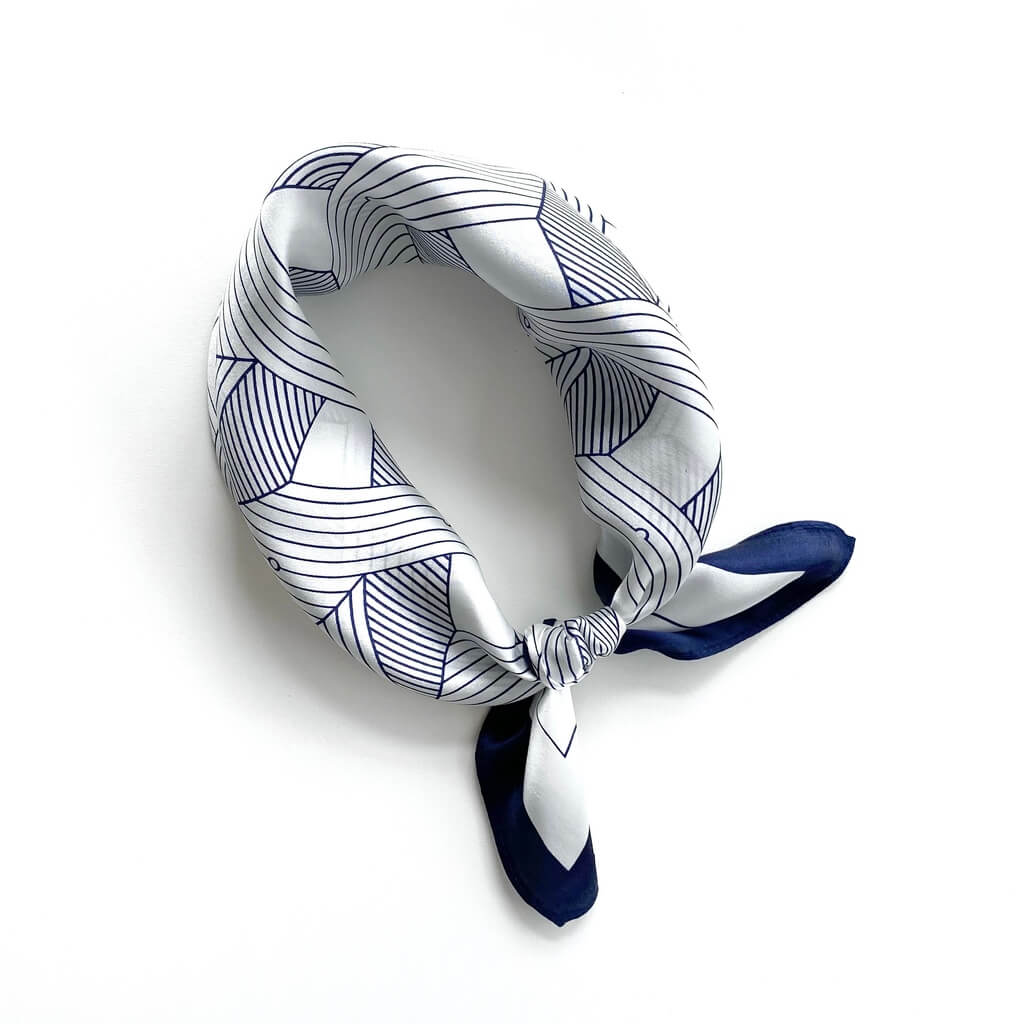 Abstract Line 53x53 Silk Scarf