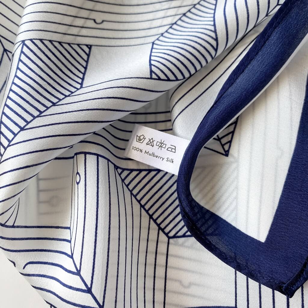 Abstract Line 53x53 Silk Scarf