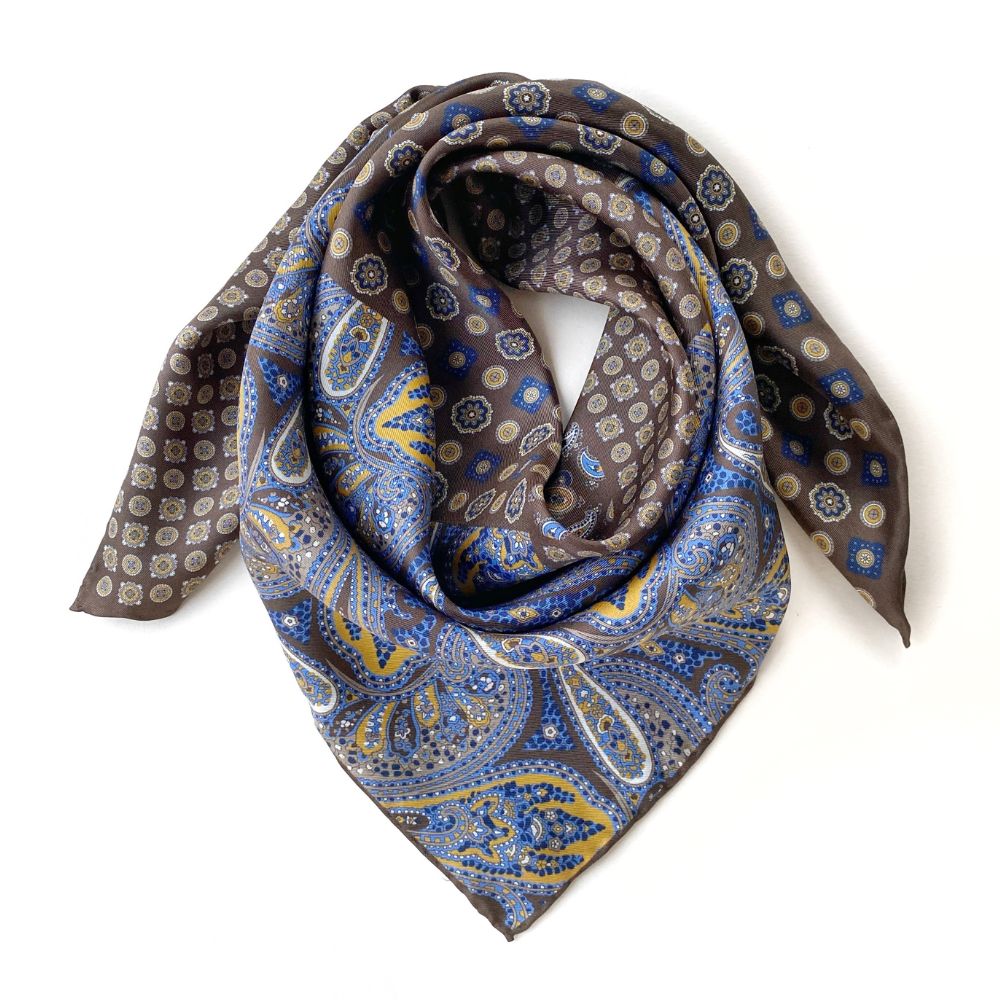Geometric & Paisley 65 Silk Twill Scarf