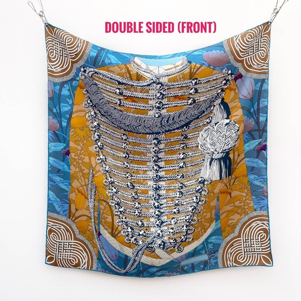 Double-Sided 65x65 Colourful Silk Scarf