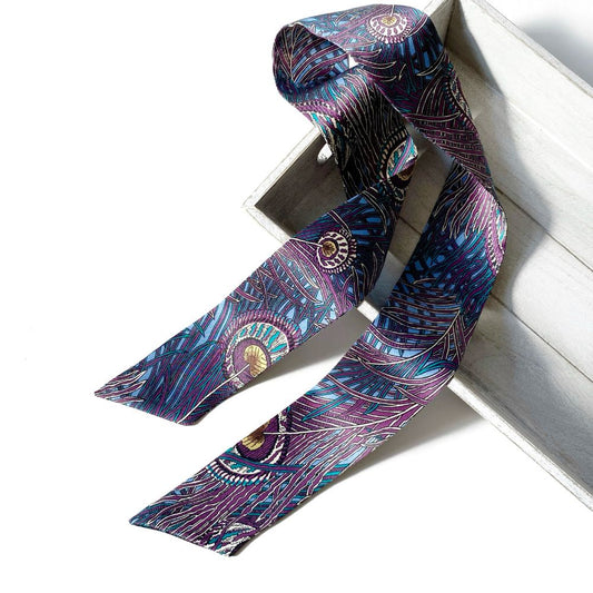 Liberty Silk Skinny Scarf - Royal Hera Purple