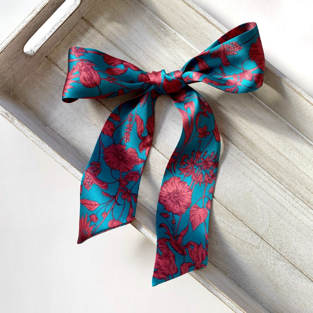Liberty Silk Skinny Scarf - Mono Muse Floral