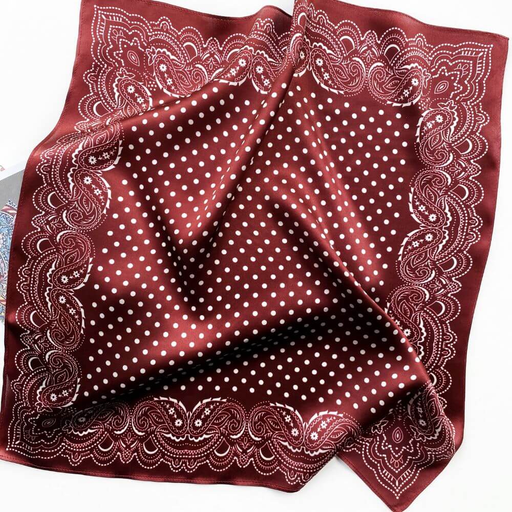 Maroon Red Silk Scarf - 53x53