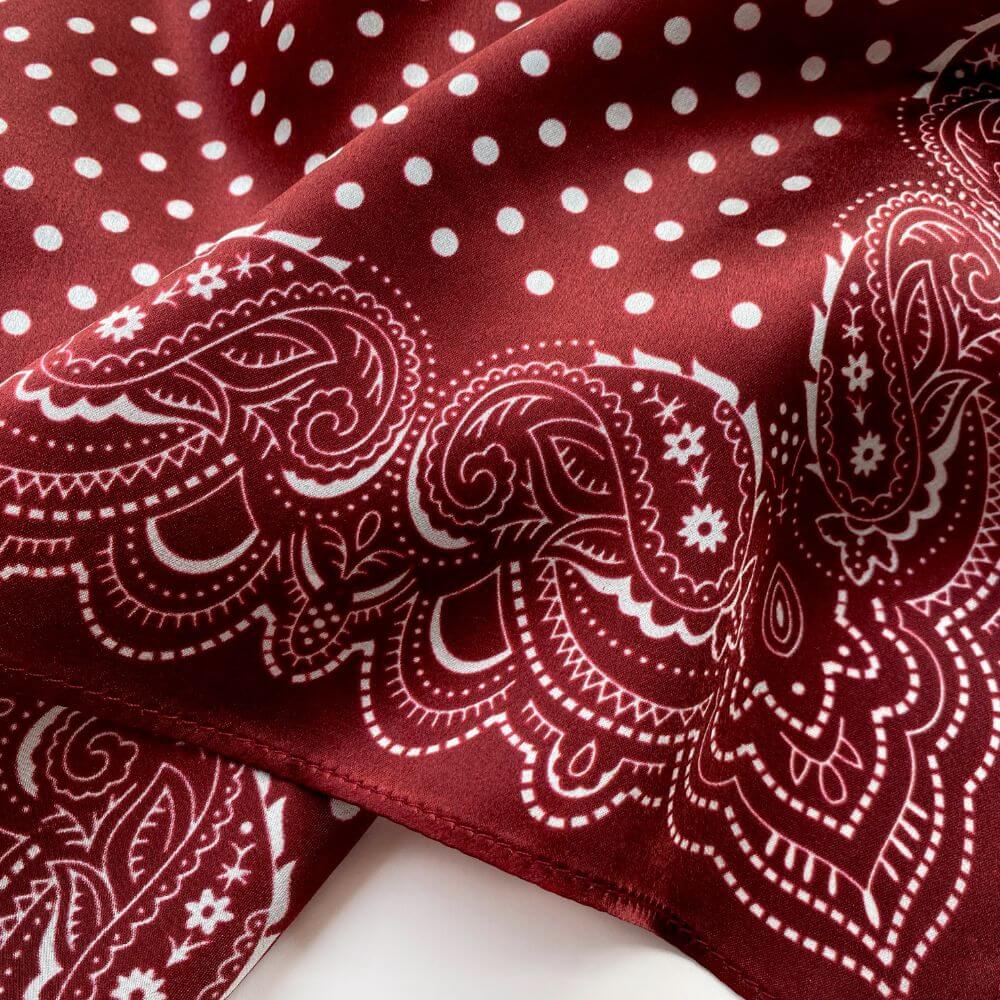 Maroon Red Silk Scarf - 53x53