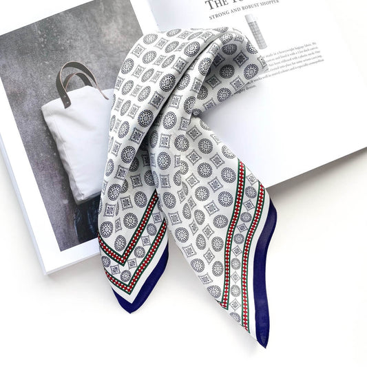 Silver White 53x53 Silk Scarf