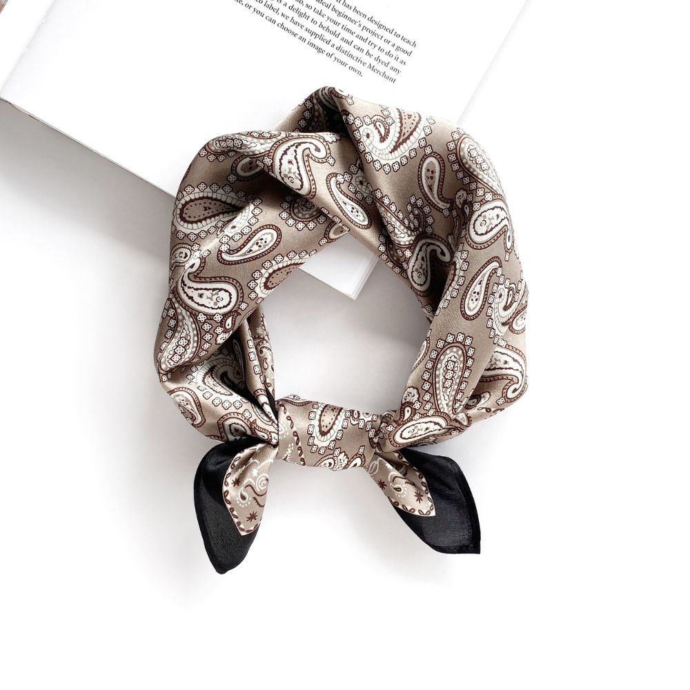 Taupe Silk Scarf - 53x53