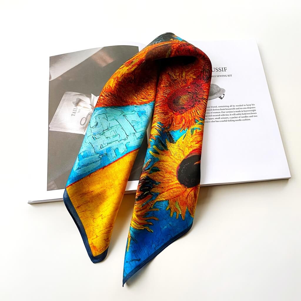 Von Gogh Sunflowers Silk Scarf 53x53