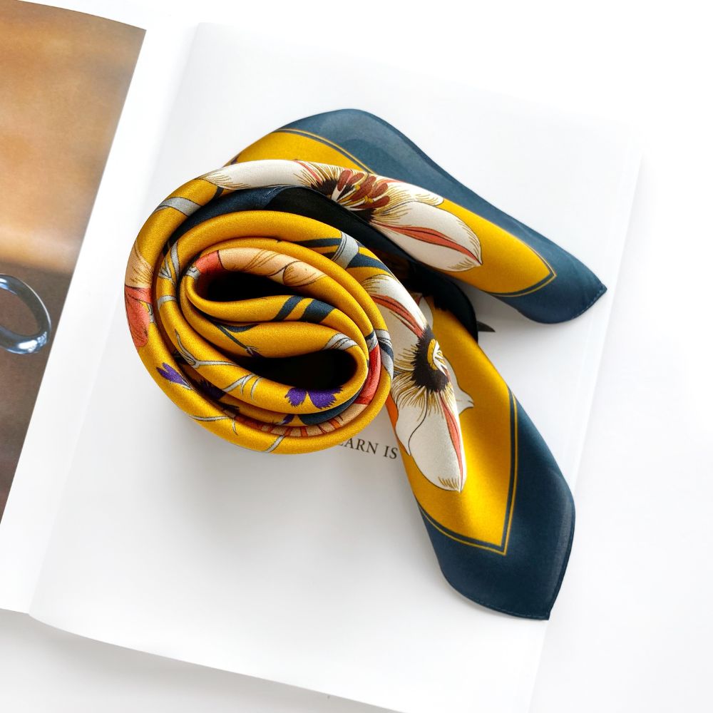 Tulip Butterfly 53x53 Silk Scarf