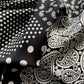 Paisley & polka dots print silk scarf - Black