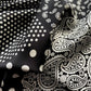 Black Paisley Polka Dotes 53x53 Silk Scarf