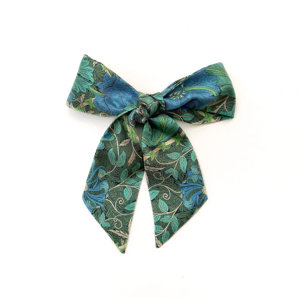 Liberty Silk Skinny Scarf - Blue Honeysuckle