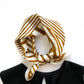 Yellow abstract lines silk scarf