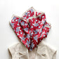 Floral pattern silk scarf - Red