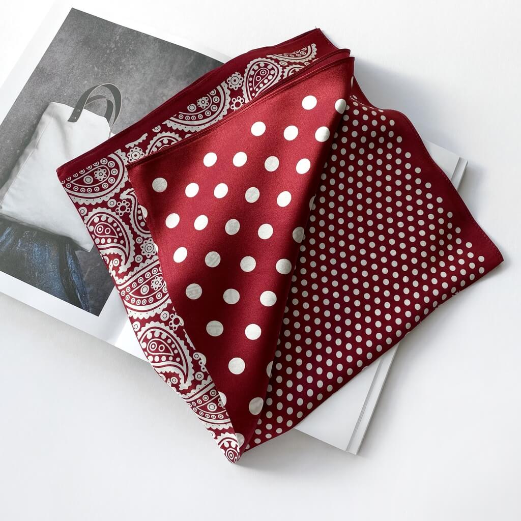 Red Silk Scarf 53x53