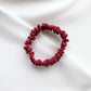 berry red mulberry silk satin skinny scrunchie  hair tie