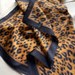 Leopard print silk bandana scarf - Brown & Black