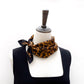 Leopard print silk bandana scarf - Brown & Black