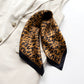 Leopard print silk bandana scarf - Brown & Black