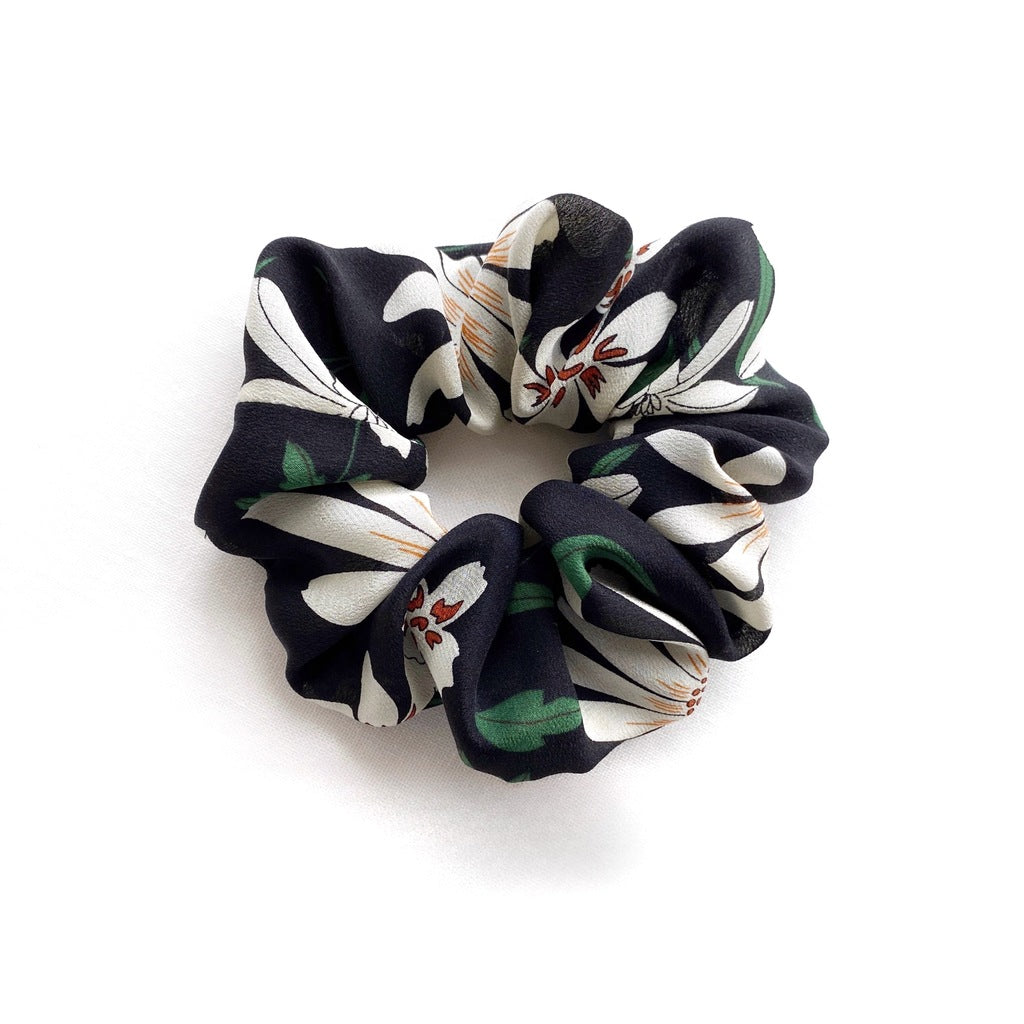 Women's silk hair scrunchie - Floral print