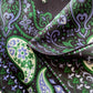 Black Green Paisley 65x65 Silk Scarf
