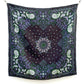 Black Green Paisley 65x65 Silk Scarf