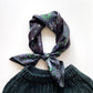 Black Green Paisley 65x65 Silk Scarf