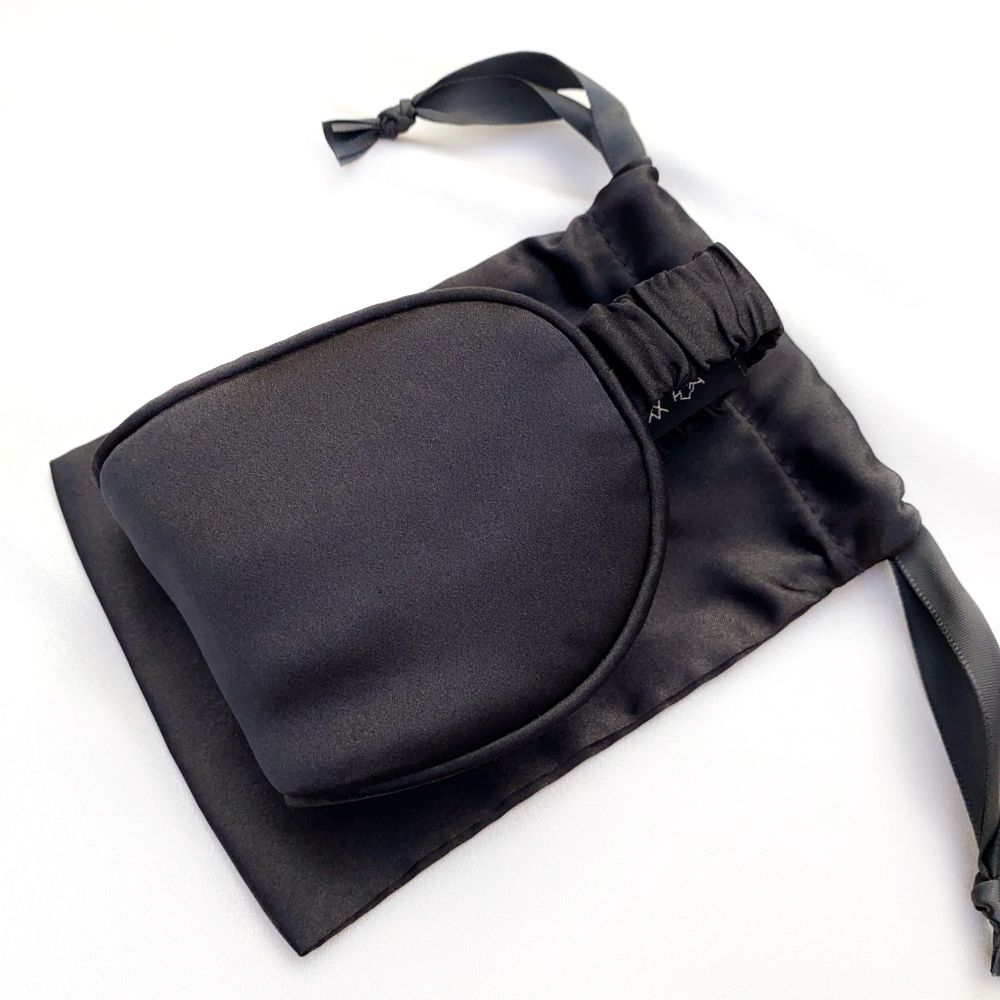 Cloud Soft 19 Momme Mulberry Silk Sleeping Eye Mask - Midnight Black