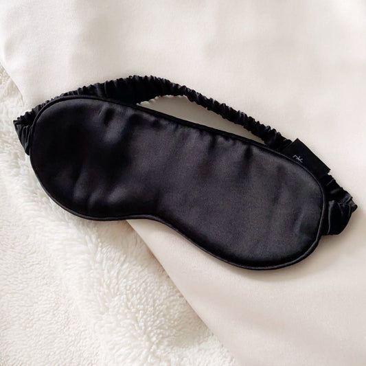Cloud Soft 19 Momme Mulberry Silk Sleeping Eye Mask - Midnight Black