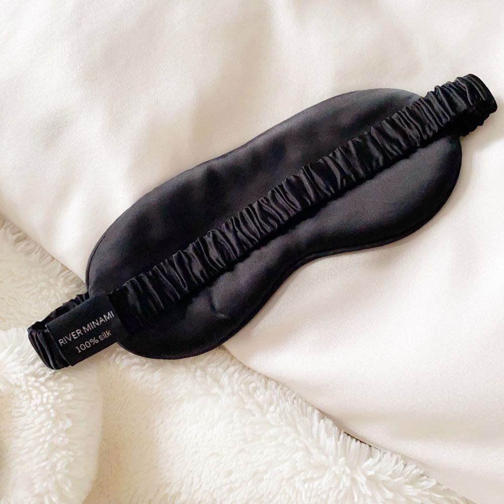 Cloud Soft 19 Momme Mulberry Silk Sleeping Eye Mask - Midnight Black