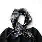 Polka dot & paisley print silk scarf - Black