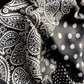 Polka dot & paisley print silk scarf - Black