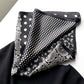 Polka dot & paisley print silk scarf - Black