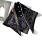 Stars print silk scarf - Charcoal Black