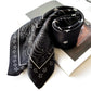 Stars print silk scarf - Charcoal Black