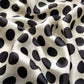 Retro Vibe Polka Dots Silk Neck Scarf - Black & Cream White