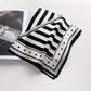 Stars & stripes silk scarf - Black & white