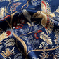 Bird & paisley print silk scarf - Blue