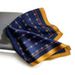 Navy and Gold Chain Print Mulberry Silk Scarf - 53x53cm