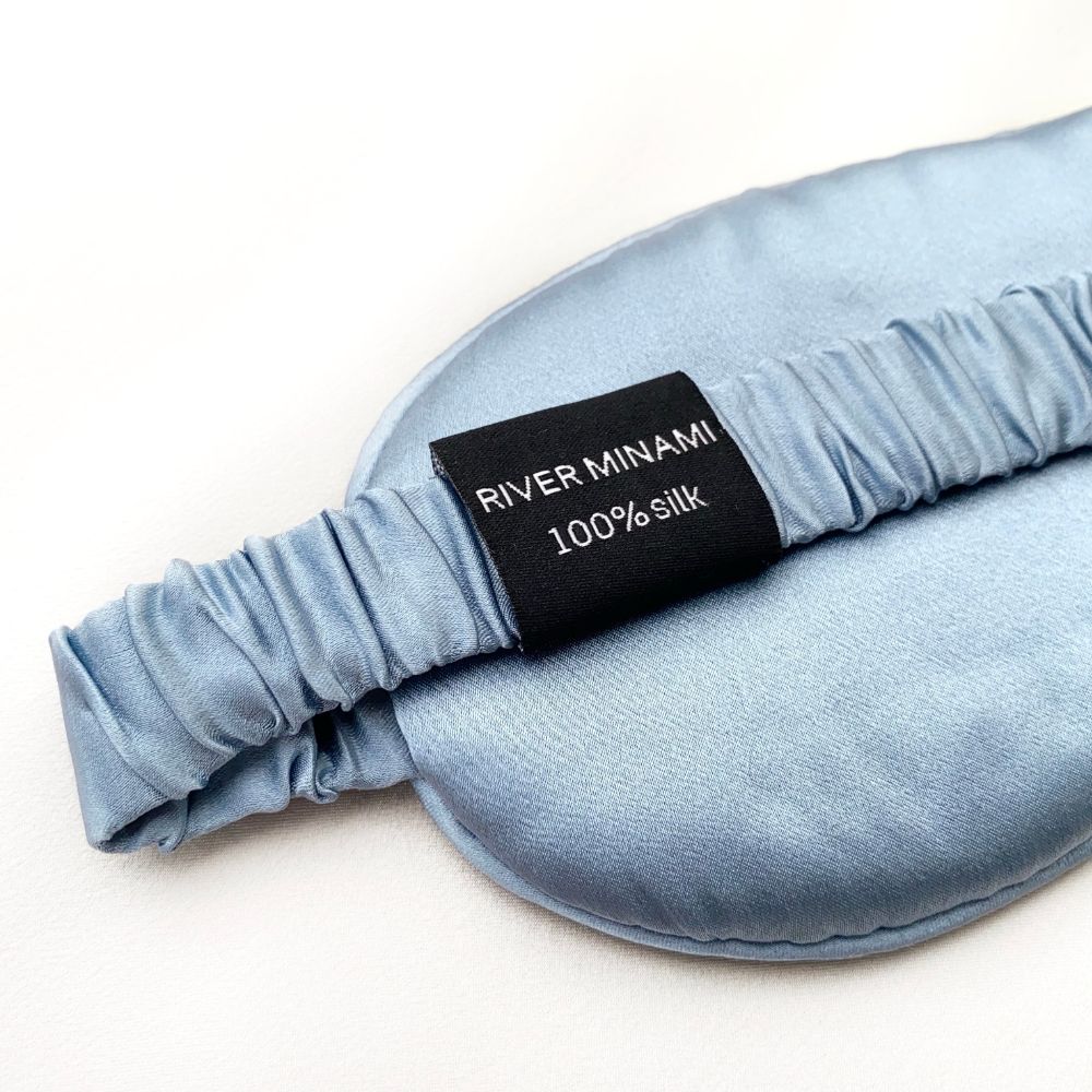 Cloud Soft 19 Momme Mulberry Silk Sleeping Eye Mask - Dusty Blue