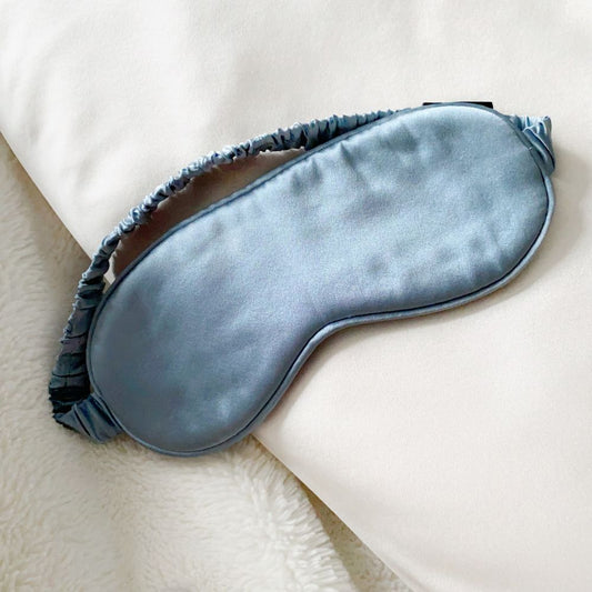 Cloud Soft 19 Momme Mulberry Silk Sleeping Eye Mask - Dusty Blue