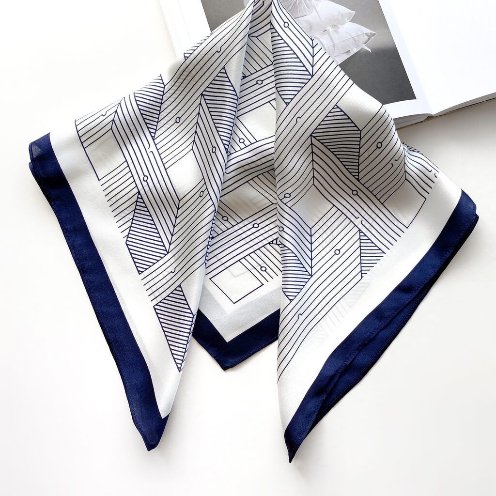 Abstract Line 53x53 Silk Scarf