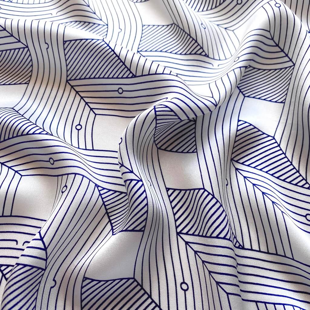 Abstract Line 53x53 Silk Scarf