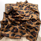 Leopard print silk scarf - Brown