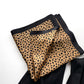 Black & Brown Leopard Print Mulberry Silk Square Scarf - 53x53cm
