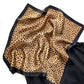 Black & Brown Leopard Print Mulberry Silk Square Scarf - 53x53cm
