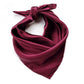 Maroon silk scarf tied in a knot on a white background